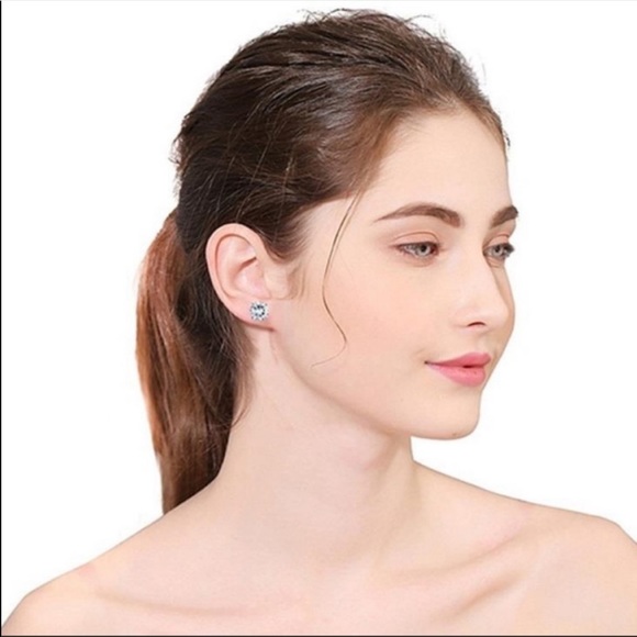 NEW 4CT DIAMOND 925 STERLING SILVER STUD EARRINGS - Picture 2 of 6